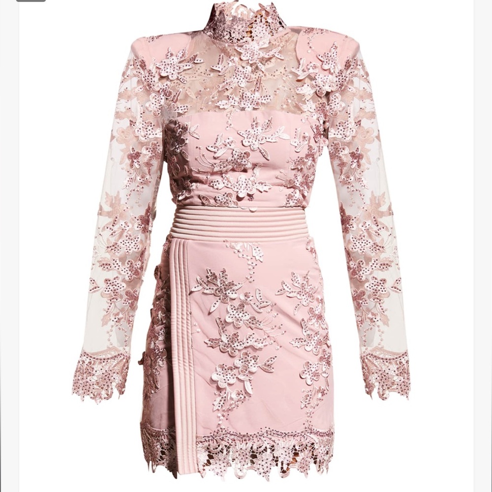 Zhivago Blush Lace Long Sleeve Dress